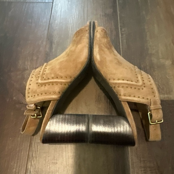 Donald J Pliner Tan Suede Peep-Toe Women's Shoes Size 9 - Picture 9 of 14